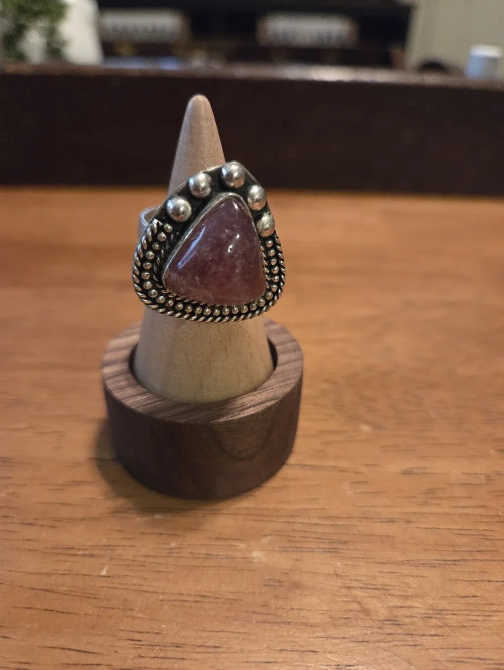 Sterling Silver Sunstone Adjustable Ring